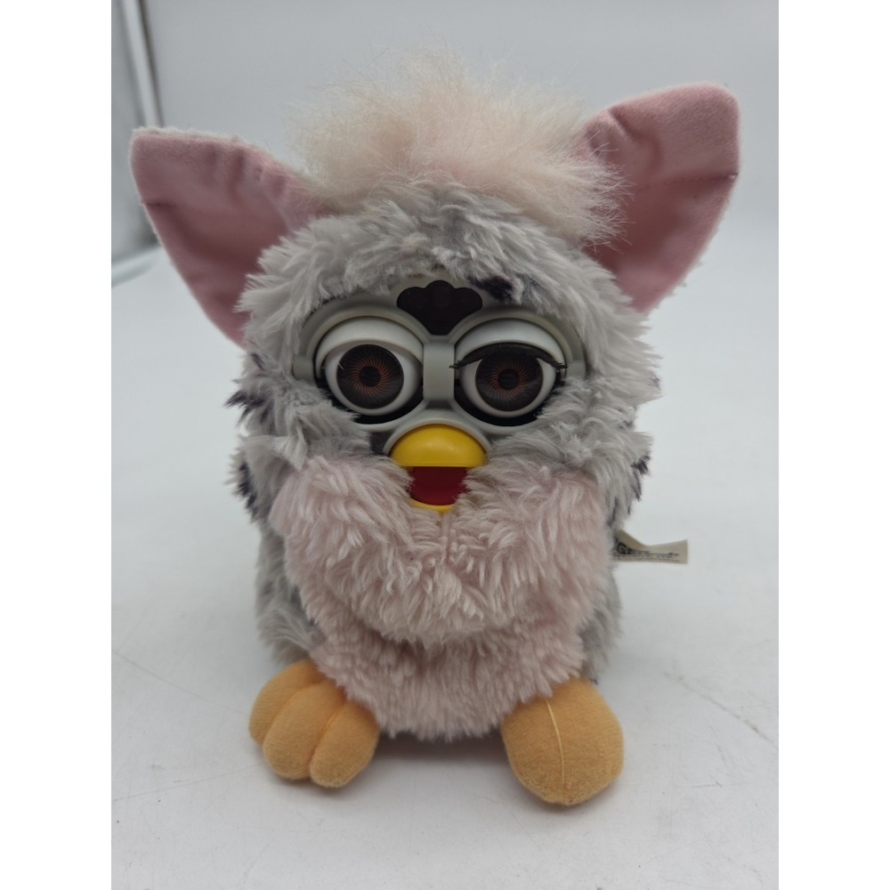 Vintage 1998 Grey Leopard Furby Tiger Electronics Model 70-800 Working
